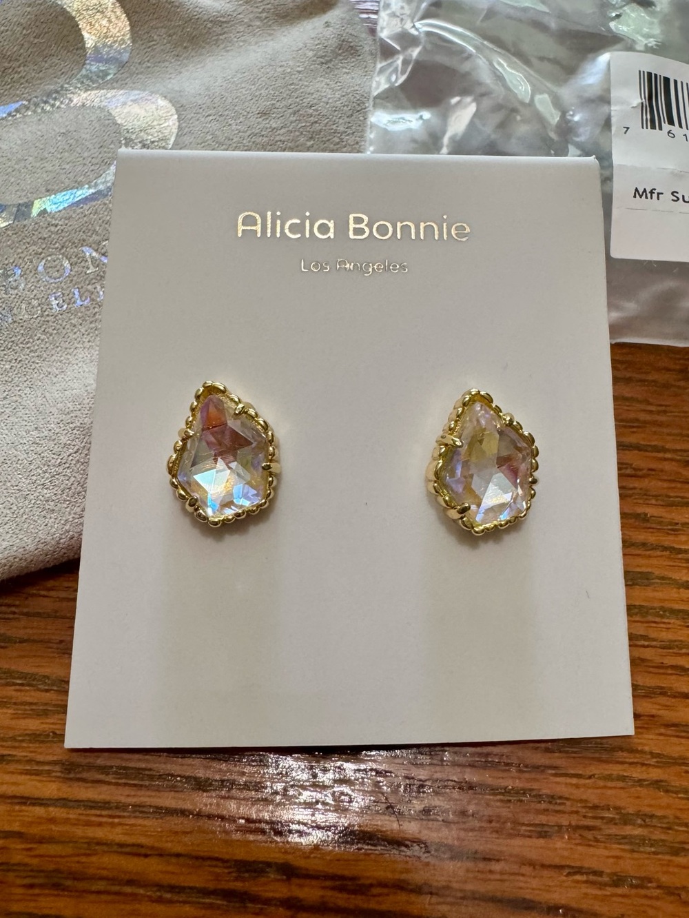Alicia Bonnie Iridescent Teardrop Stud Earrings